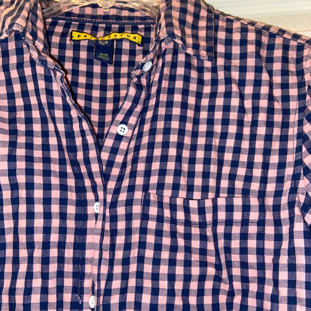 Button down pink & navy